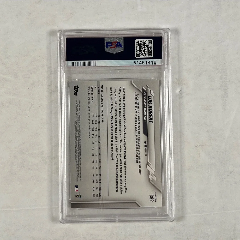 2020 Topps Luis Robert Rookie Card 392 Chicago White Sox PSA 9 Mint RC Baseball
